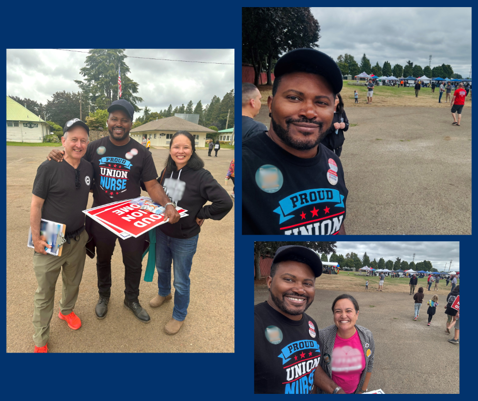 three images of Rep Nelson at Labor Day picnic 