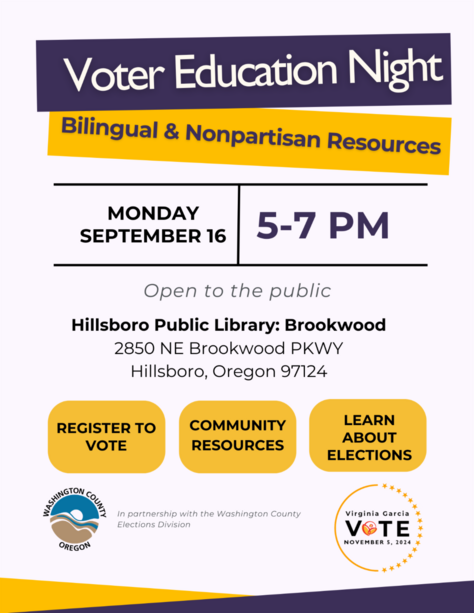 Voter Education Night Flyer
