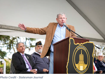 Steve Bates speaking at Vietnam War Memorial Dedication Ceremony