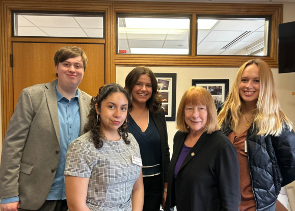 Photo of Rep. McLain and university students