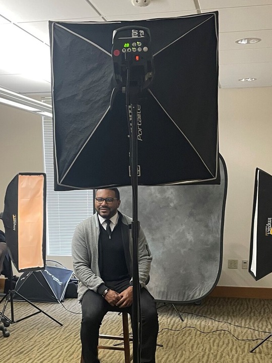 Rep Nelson getting photo taken