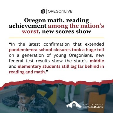 Worst state for math and reading