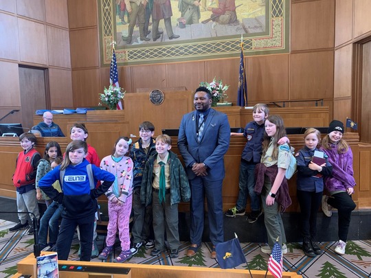 Rep Nelson with Cub Scouts