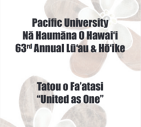 Pacific Luau Flyer with flowers in the background