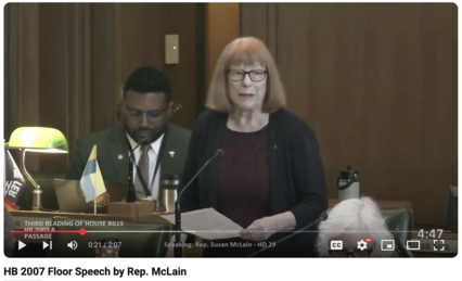 McLain speaking on House Floor