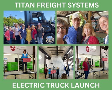 Rep McLain at electric truck launch