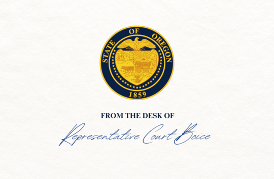 From The Desk of Representative Court Boice