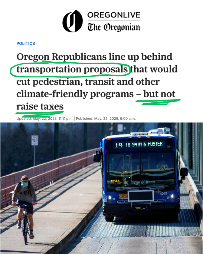 Oregonian GOP Tranpo headline