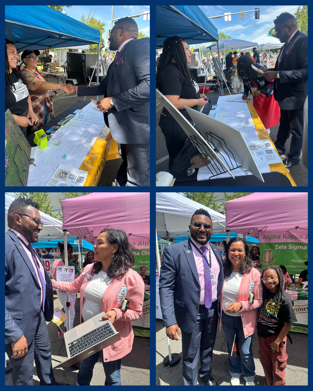Rep Nelson with members of AKA, a Black sorority and Black Joy Farm at their booths