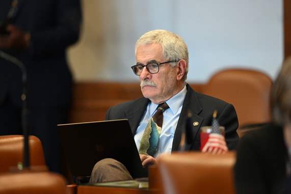 Senator Golden at his desk