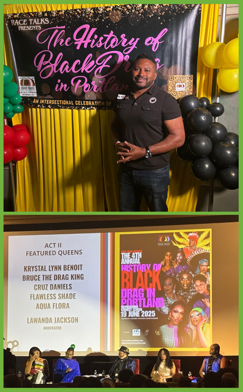 Rep Nelson at an event called Race Talks: History of Black Drag in Oregon