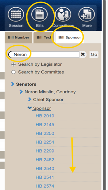 screenshot of OLIS