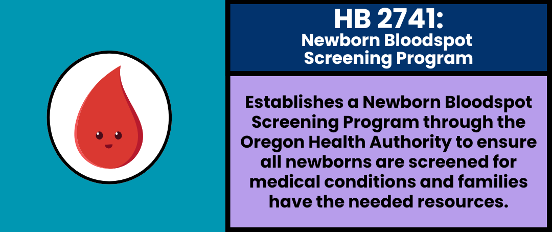 HB 2741 - Newborn bloodspot screening modernization.