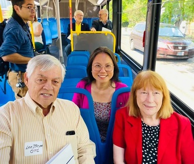 Lee Beyer on a bus tour
