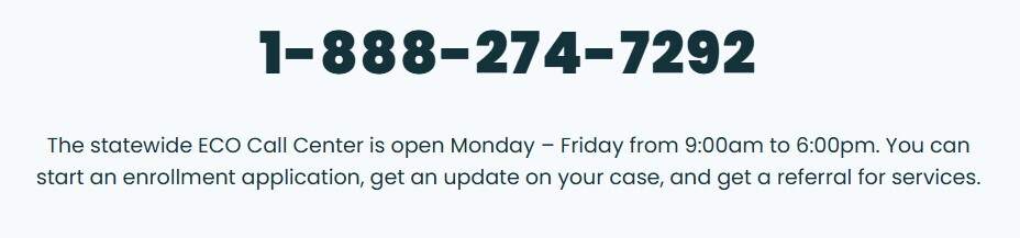 Call 1-888-274-7292 for the statewide ECO Call Center for help with immigration