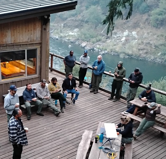 Fire 7 am Orientation Morning Meetings - Paradise-Moon Complex Fires  9-25