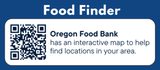 Oregon Food Bank's food finder. Click for map of food panteries