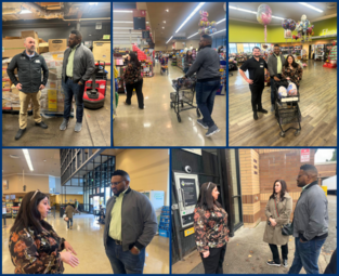 Rep Nelson at safeway locations talking to management and buying turkeys