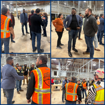 Rep Nelson with carpenters and other legislators at the carpenter's hall
