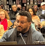 Rep Nelson and PPS student testifying in front of PPS board