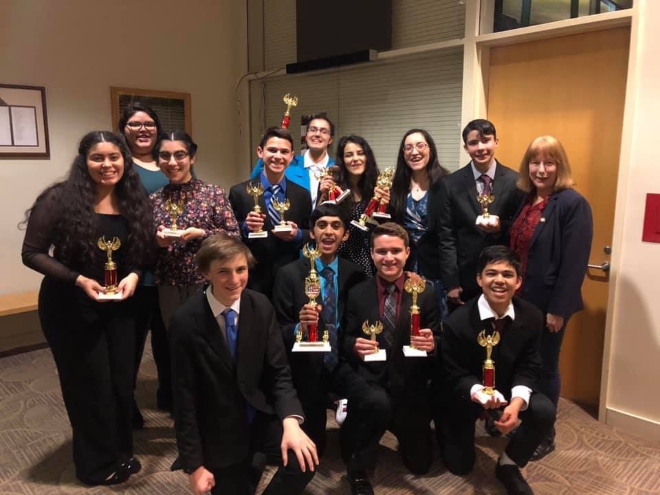 Glencoe students with Rep McLain at Pacific Debate Tournament