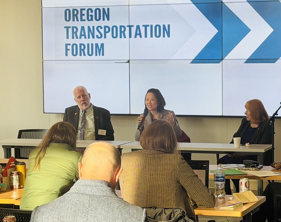McLain with Senator Pham and Rep Gamba at the Oregon Transportation Forum
