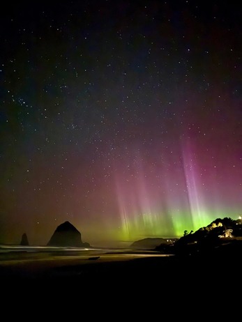 Northern Lights on Cannon Beach