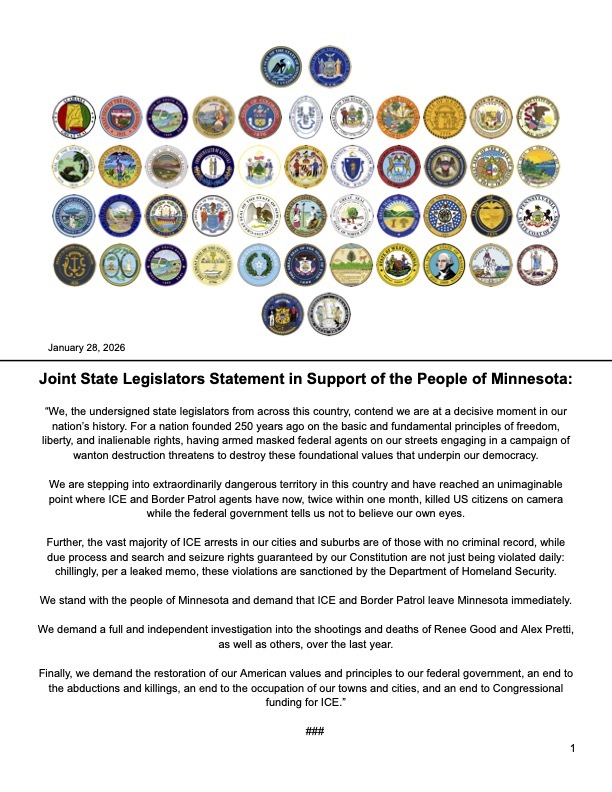 A letter of support for the People of Minnesota