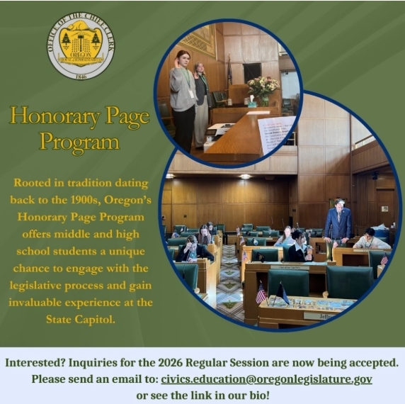 House Honorary Page Program Information