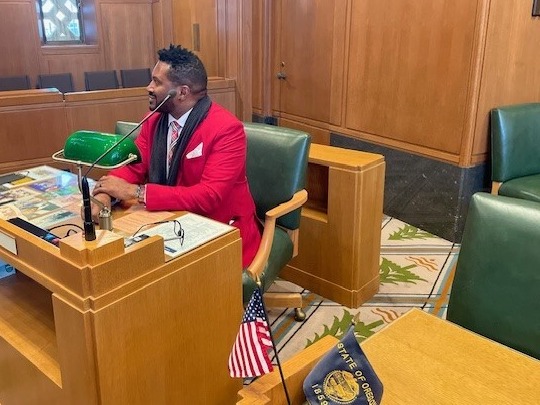 Rep at desk