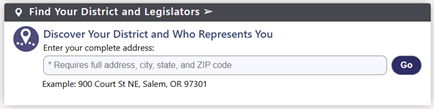 Find your District and Legislators