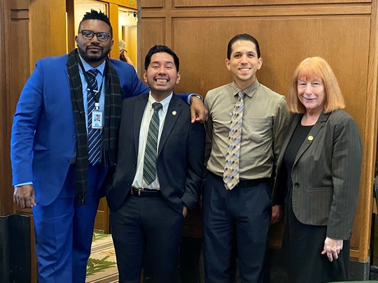 Rep Nelson, Ruiz, Sosa and McClain standing at the back of the House floor