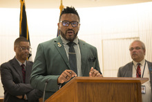 Rep Nelson speaking with Bob parker