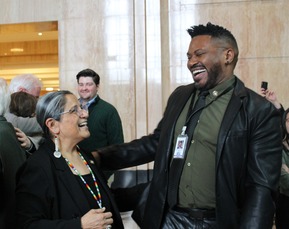 Rep Nelson and Rep Sanchez laughing