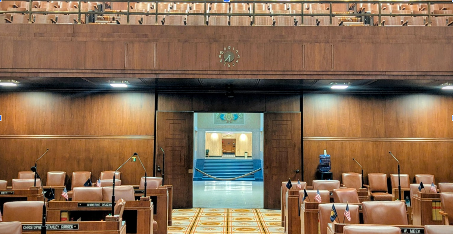 Empty Senate with view to House