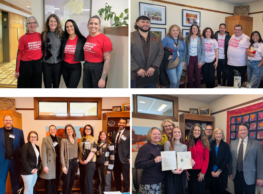 Sen Neron Misslin with four different groups of visitors to the office