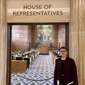 Rep. Fragala in front of the House floor