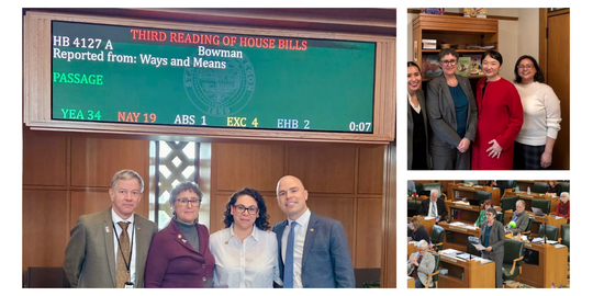 Rep. Fragala with other legislators and advocates and on the House floor