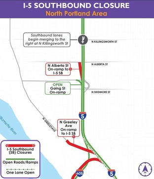 map of closure areas. Click link for website with more info and alt text