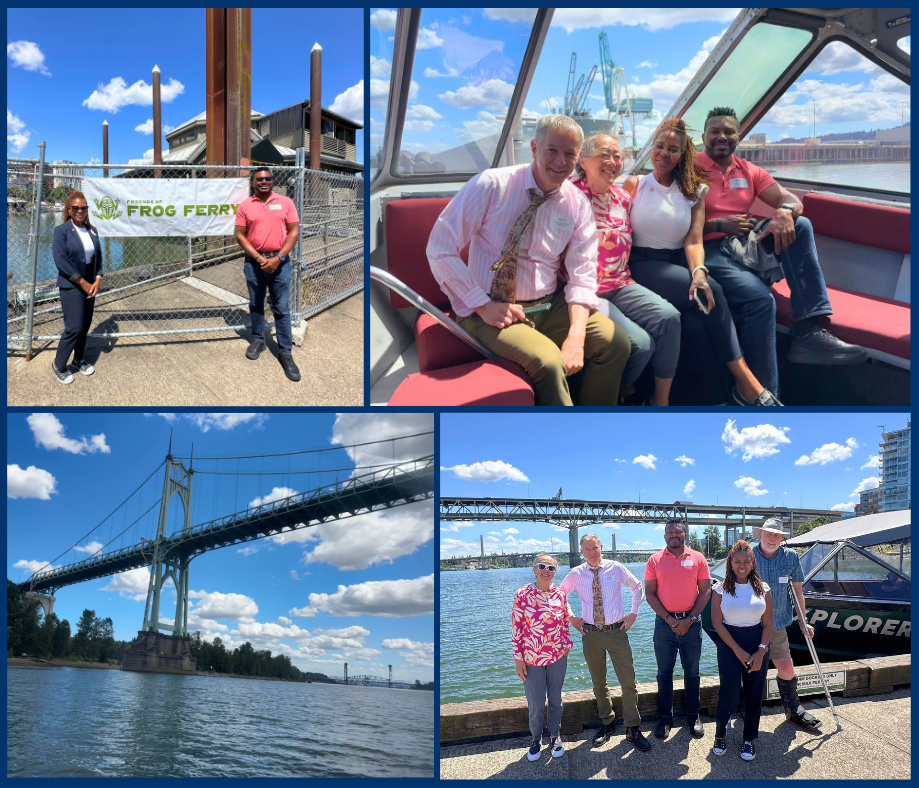 Rep Nelson with rep isadore and nosse on a boat on the Willamette river