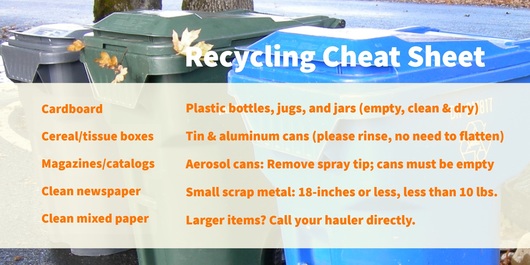 Image of items OK to recycle