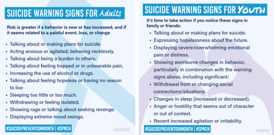 Suicide Warning Signs for Youth and Adults