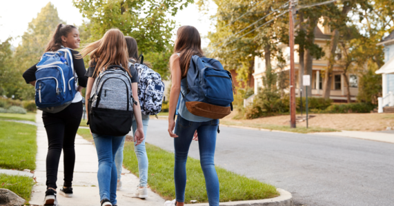 Kids walking to school
