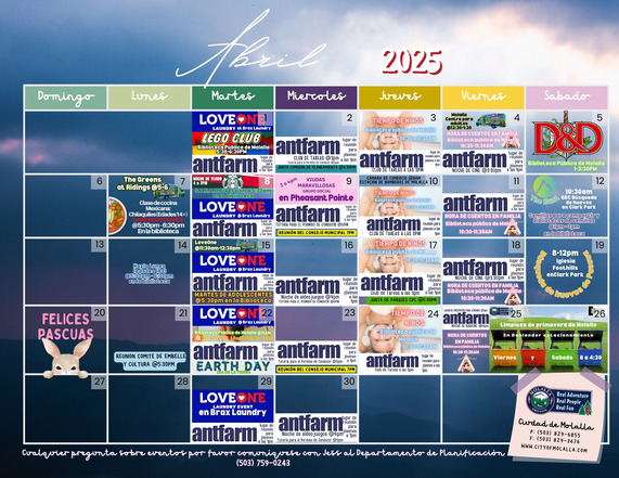 Calendar April Spanish