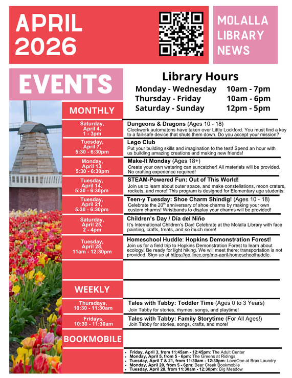 April 2026 Library flyer 