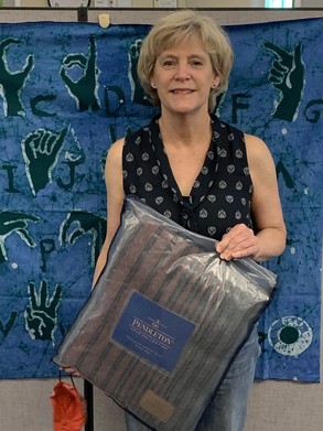 Jamie Weston receives retirement blanket