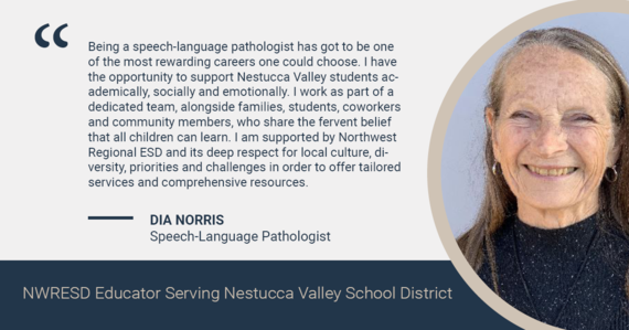 White woman with quote about what she enjoys about being a speech language pathologist