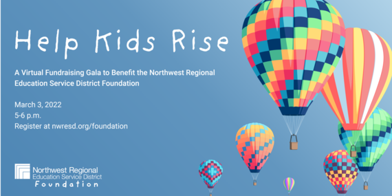 illustration of hot air balloons with text that says help kids rise
