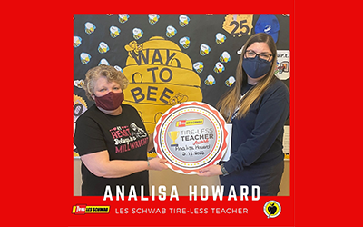 Analisa Howard receives tire-less teacher award