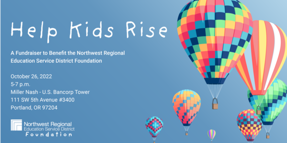 illustration of hot air balloons with text that says help kids rise